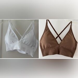 White + Brown Women's Bralettes NWOT Large